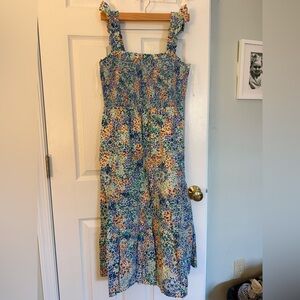 J. Crew Floral Smocked Dress - Blue and Multicolor